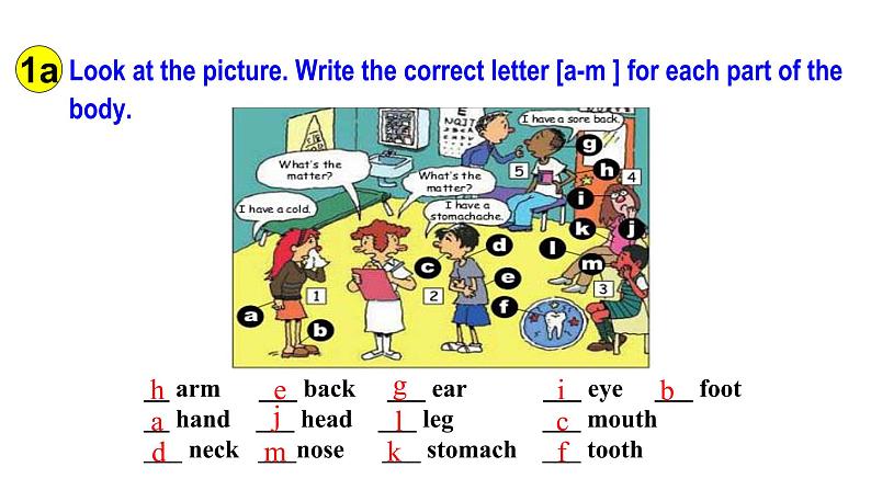 Uint1 What’s the matter  SectionA （1a-2c）-2021-2022学年八年级英语下册 人教版 课件（共22PPT）第6页