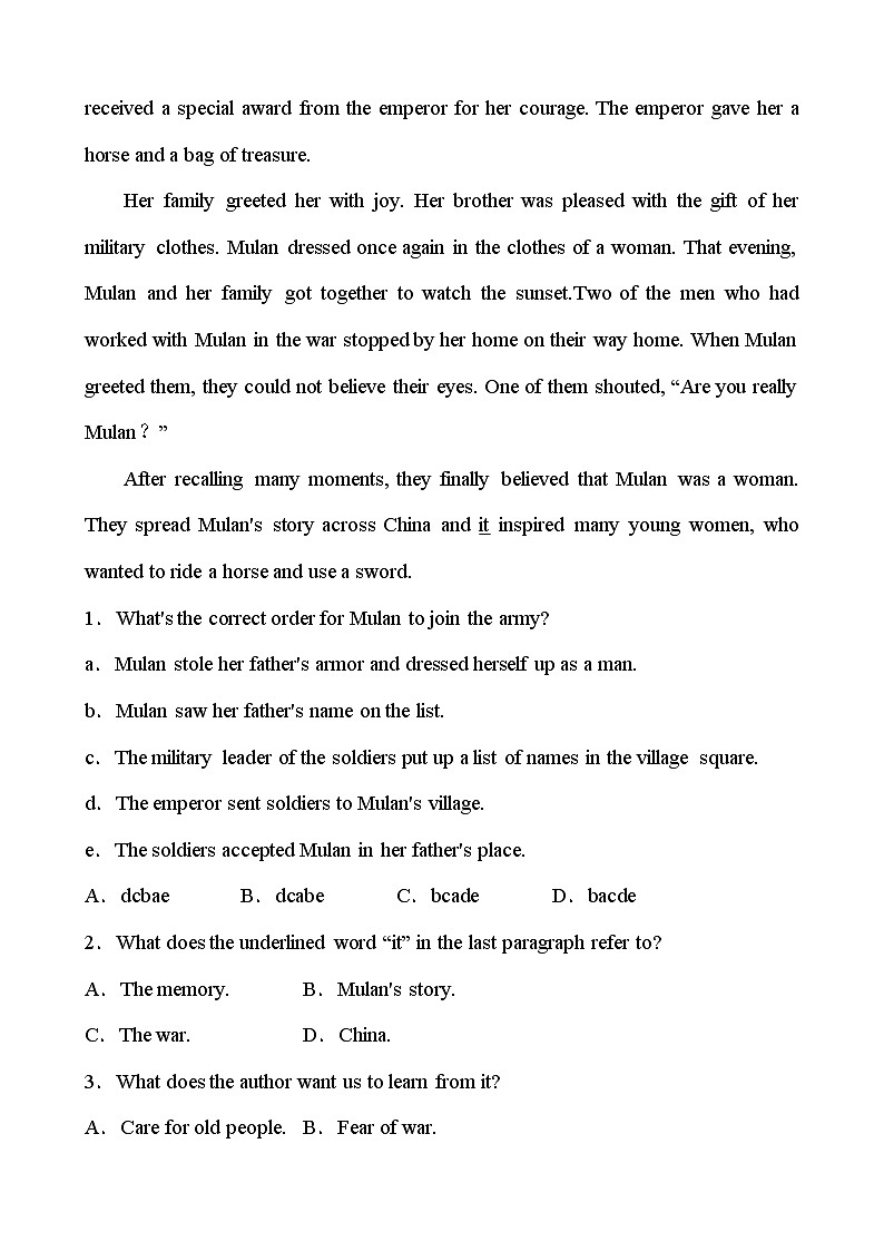 2022年人教版英语中考复习专题训练   八年级下册 Units 5～6第3页