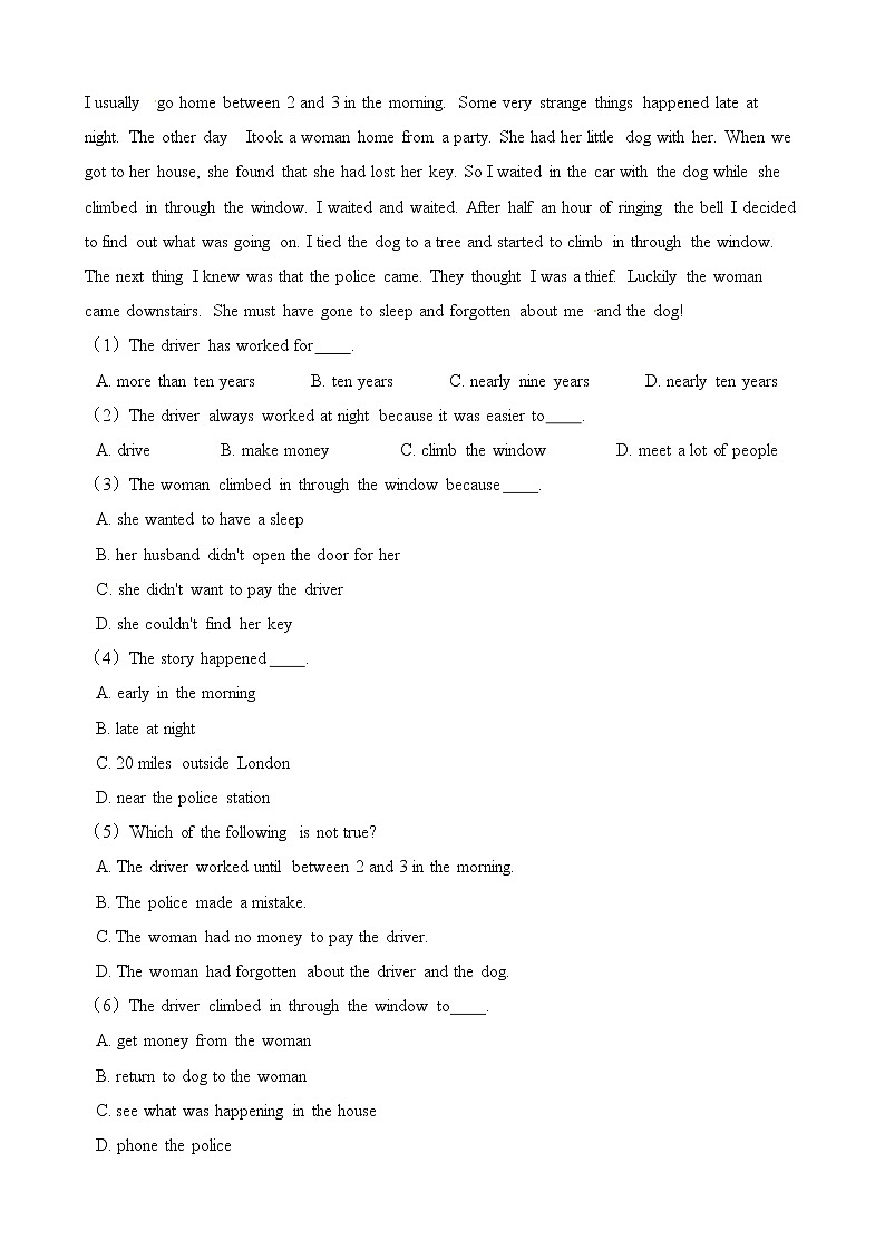 六年级下册英语一课一练-Module 2 Unit 7 Travelling in Garden City同步练习2 牛津上海版（一起）（含解析）03