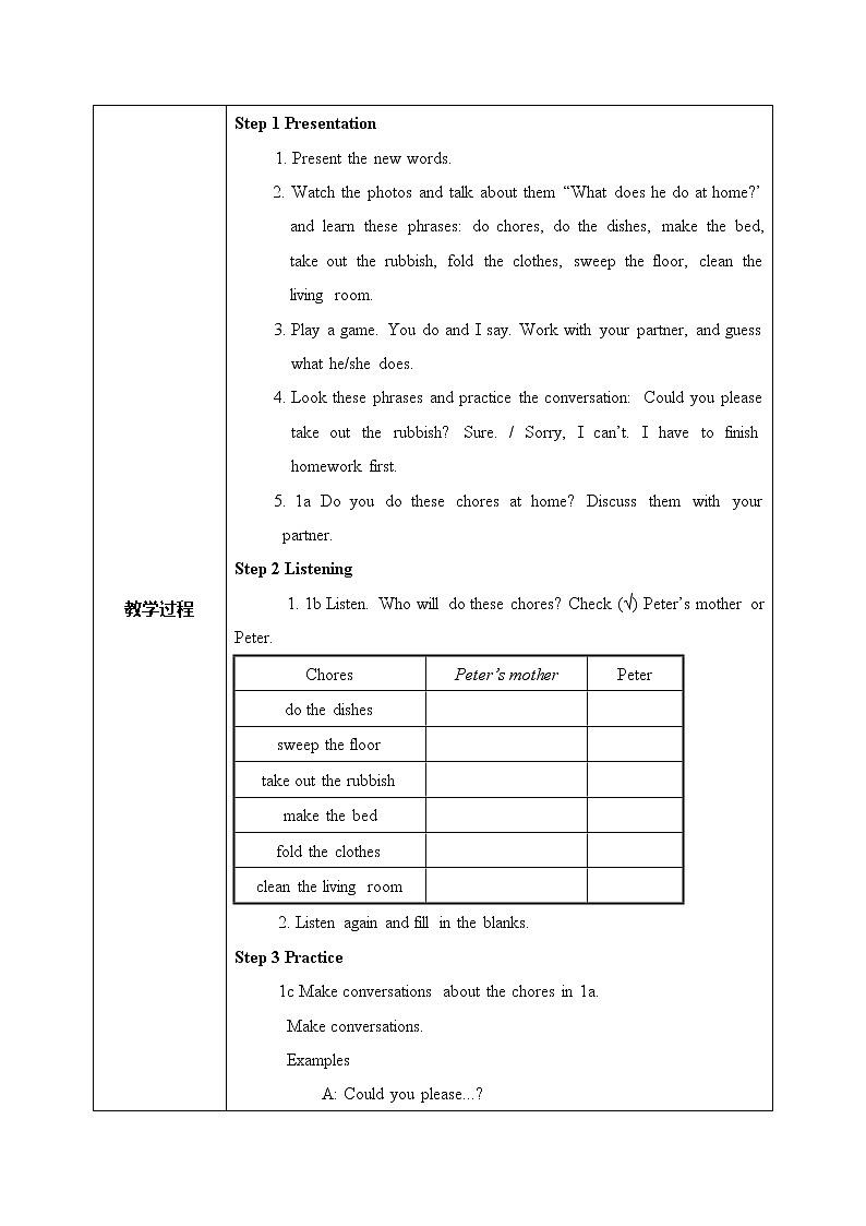 Unit3 Could you please clean your room.SectionA(1a-2d)课件+教案+练习02