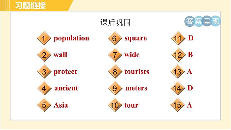 人教版八年级下册英语 Unit7 Period 1 Section A (1a－2d) 习题课件03