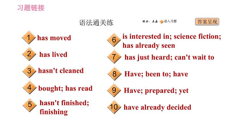 人教版八年级下册英语 Unit8 课时3　Section A(Grammar Focus－4c) 习题课件02