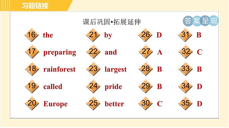 冀教版八年级下册英语 Unit7 Lesson 41 A Class of the World 习题课件第6页