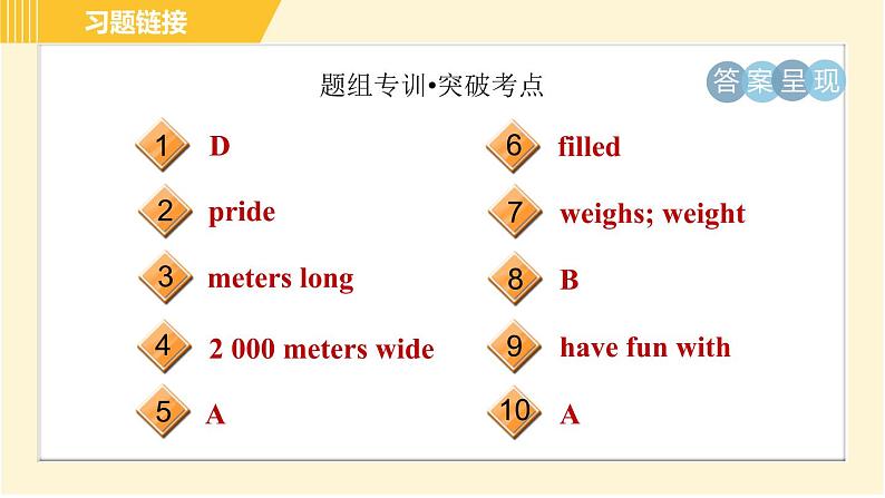 冀教版八年级下册英语 Unit6 Lesson 32 My Favourite Record 习题课件第3页