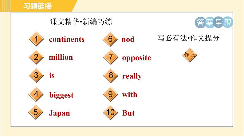 冀教版八年级下册英语 Unit7 Lesson 42 North America 习题课件04