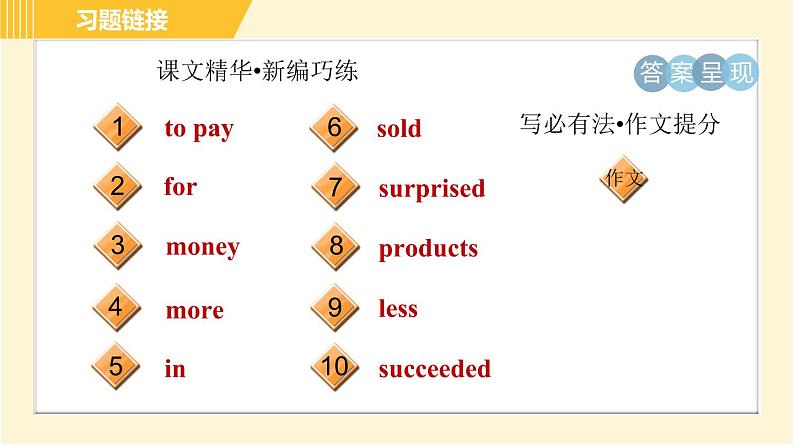 冀教版八年级下册英语 Unit5 Lesson 30 A Cookie Sale 习题课件第4页