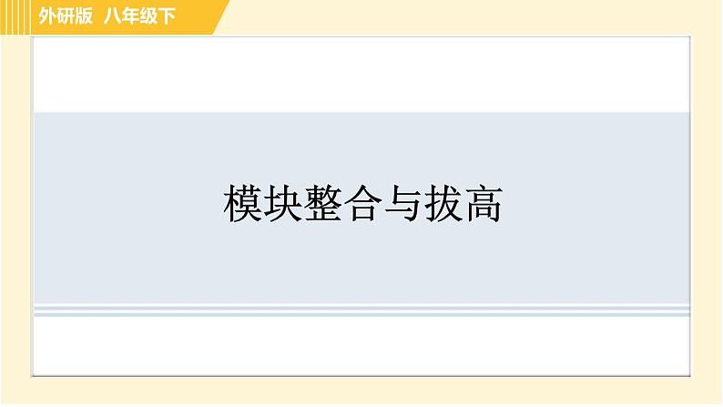 外研版八年级下册英语 Module10 模块整合与拔高 习题课件第1页