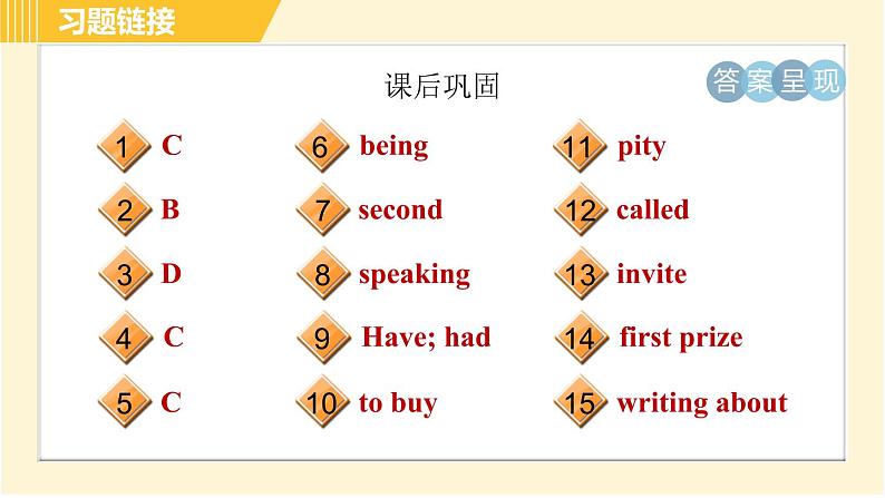 外研版八年级下册英语 Module2 Unit 1 I've also entered lots of speaking competitions. 习题课件04