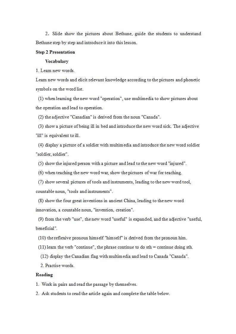 外研版英语九上M3 Unit 2 There were few doctors, so he had to work very hard on his own. 教案第2页