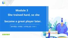 初中英语外研版 (新标准)九年级上册Unit 1 She trained hard,so she became a great player later.图片课件ppt_ppt00