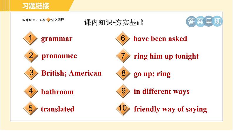 冀教版八年级下册英语 Unit7 Lesson 39 Ring Up or Call 习题课件02