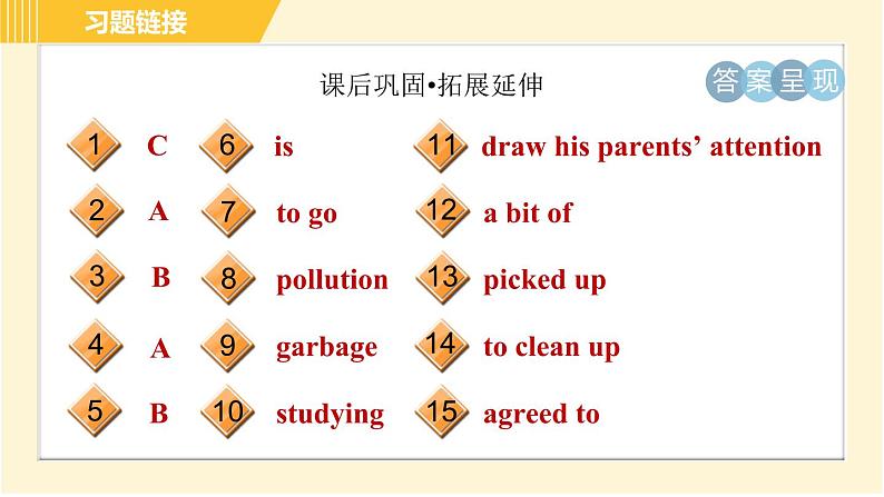 冀教版八年级下册英语 Unit8 Lesson 43 Let’s Clean Up 习题课件第4页