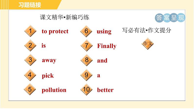 冀教版八年级下册英语 Unit8 Lesson 48 Garbage Is Interesting! 习题课件第4页