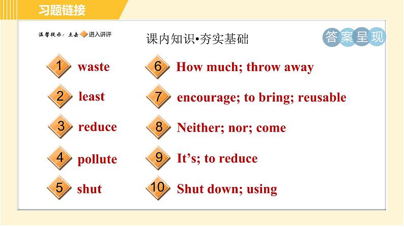 冀教版八年级下册英语 Unit8 Lesson 44 Environment Clubs 习题课件第2页