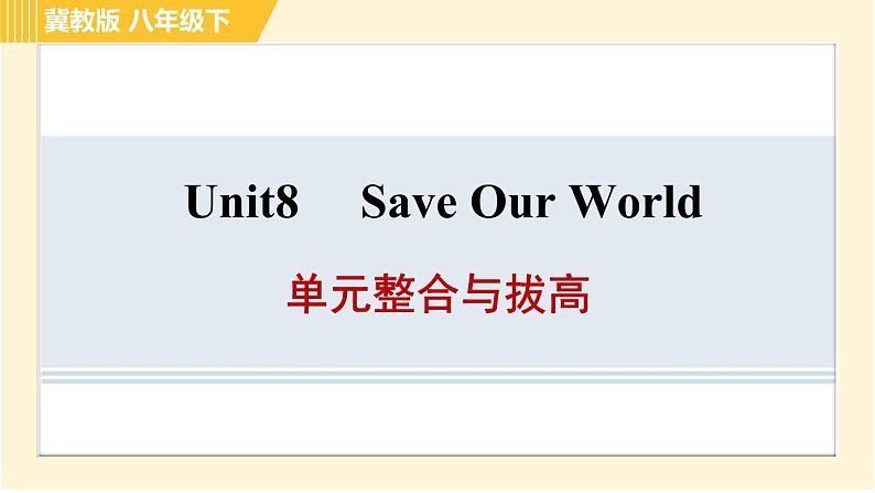 冀教版八年级下册英语 Unit8 单元整合与拔高 习题课件第1页