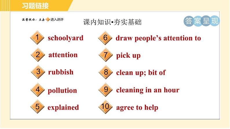 冀教版八年级下册英语 Unit8 Lesson 43 Let’s Clean Up! 习题课件第2页