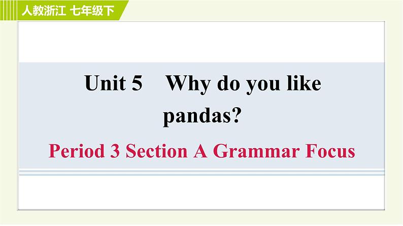 人教版七年级下册英语 Unit5 Period 3 Section A Grammar Focus 习题课件第1页