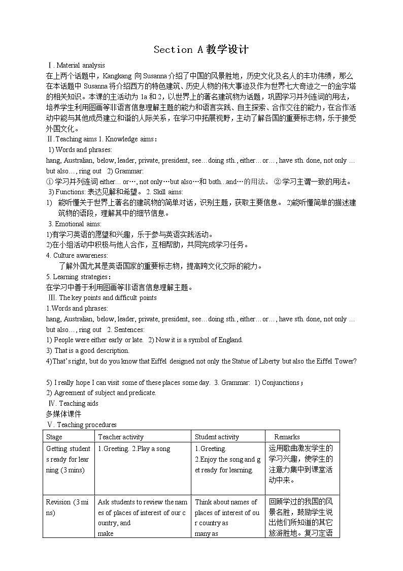 Unit 5 Topic 3 Now it is a symbol of England.Section A 课件+教案+练习+音视频01