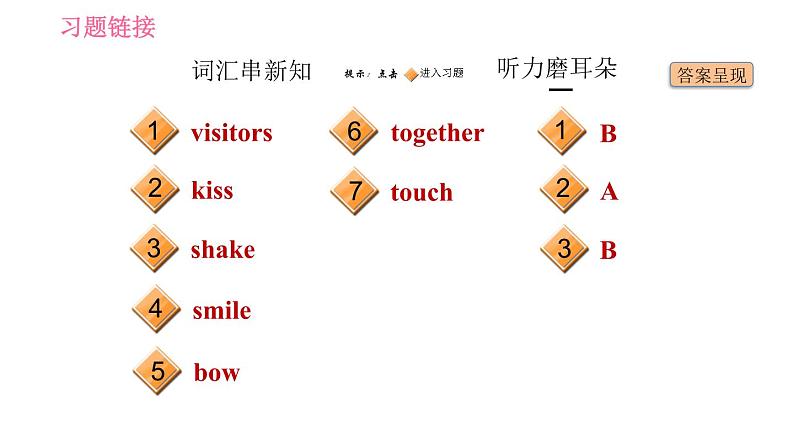 外研版七年级下册英语 Module 11 Unit 1 They touch noses! 习题课件02