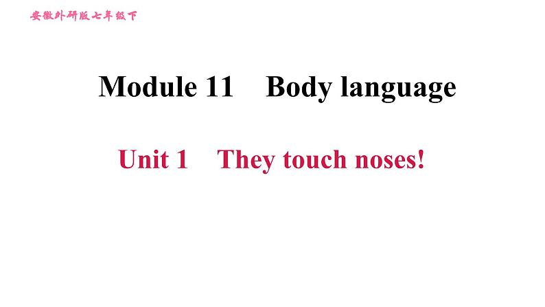 外研版七年级下册英语 Module 11 Unit 1 They touch noses! 习题课件001