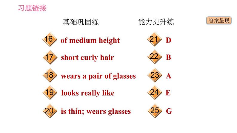 人教版七年级下册英语 Unit9 课时1 Section A (1a-2d) 习题课件03