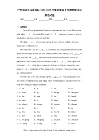 广东省汕头市澄海区2021-2022学年九年级上学期期末考试英语试题（word版 含答案）