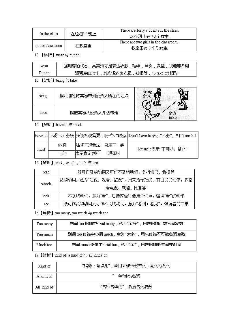 七年级下册辨析汇总学案第3页