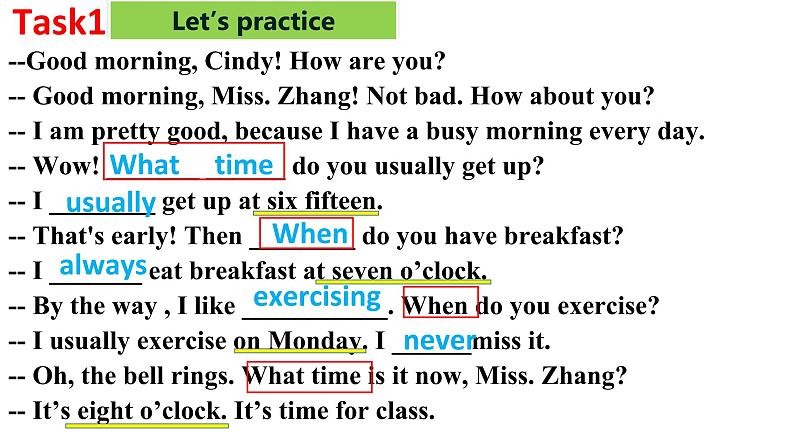 公开课课件 Unit2 What time do you go to school？Section A 2d-3c 公开课课件第8页