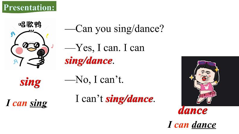 人教新目标七年级英语下册--Unit 1 Can you play the guitar_ Section A 1a-2d课件PPT05