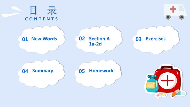 人教新目标八年级英语下册--Unit 1 What 's the matter_ Section A 1a-2d课件PPT第3页