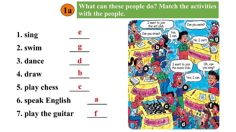 人教新目标七年级英语下册--Unit 1 Can you play the guitar Section A 1a-2d 优质课件+导学案+音视频08