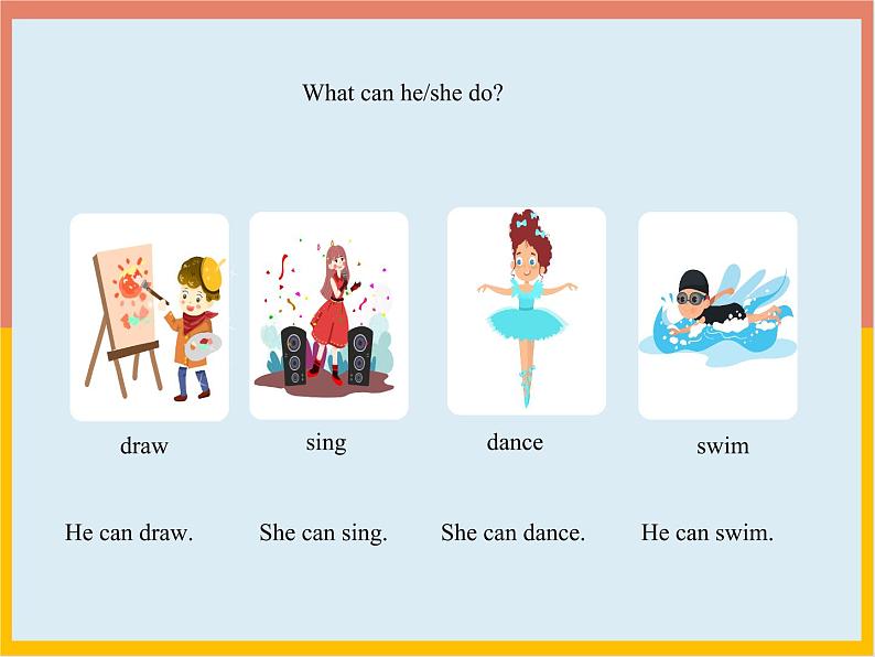 Unit 1 Can you play the guitar Section A (Grammar Focus-3c)-2021-2022学年七年级下册英语课件 人教版第4页