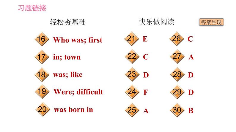 外研版七年级下册英语 Module 7 Unit 1 I was born in a small village 习题课件04