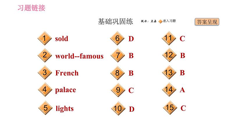 外研版七年级下册英语 Module 10 Unit 2 This morning we took a walk 习题课件002