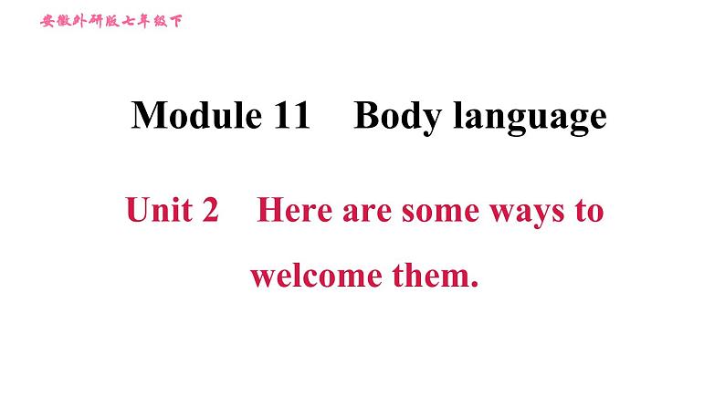 外研版七年级下册英语 Module 11 Unit 2 Here are some ways to welcome them 习题课件0第1页