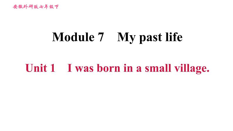 外研版七年级下册英语 Module 7 Unit 1 I was born in a small village 习题课件001