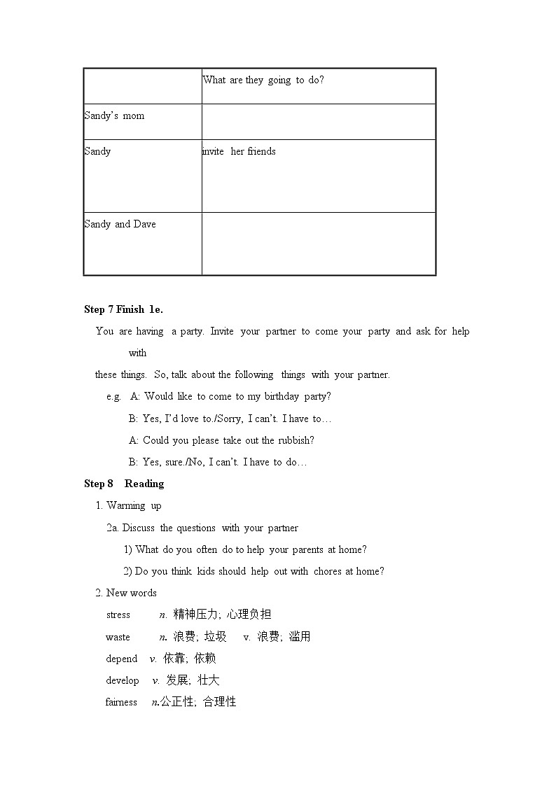 Unit 3 Could you please clean your room？教案Section B 1 (1a-2e)03