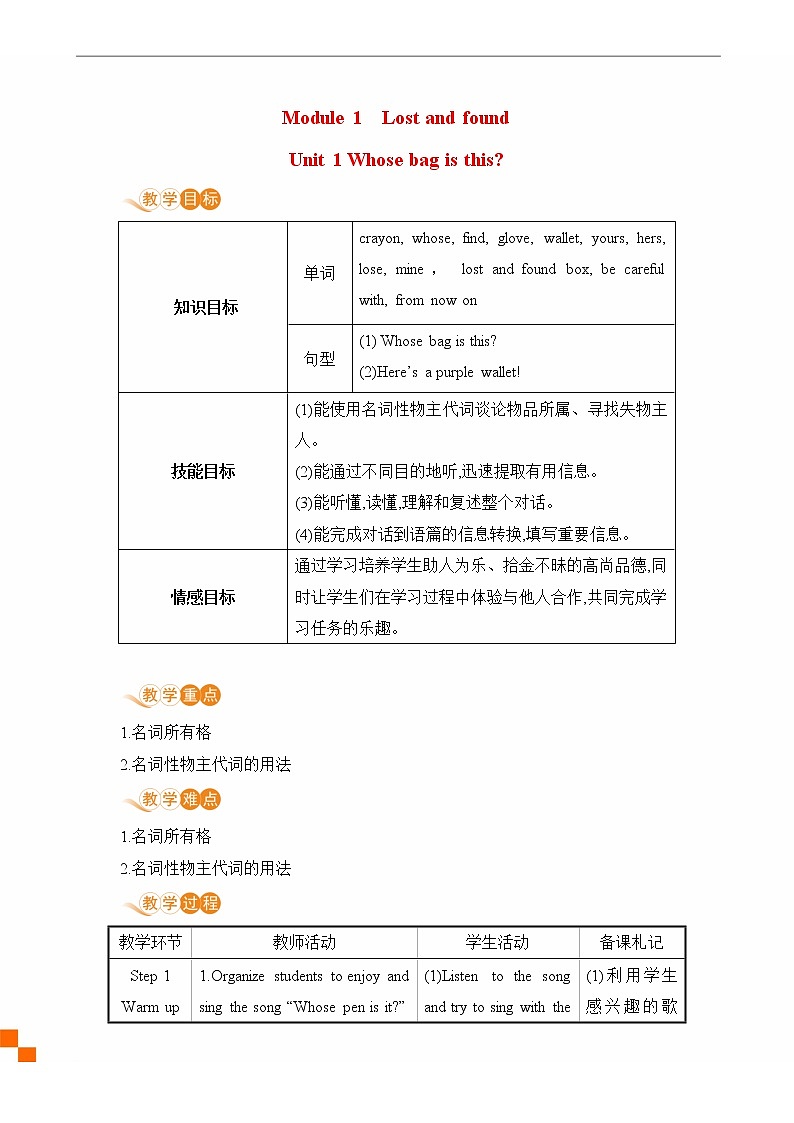 Module 1 Unit 1第1页