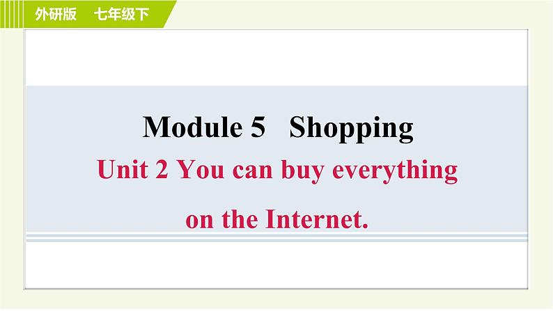 外研版七年级下册英语 Module 5 Unit 2 You can buy everything on the Internet. 习题课件第1页