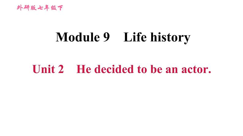 外研版七年级下册英语 Module 9 Unit 2 He decided to be an actor 习题课件第1页