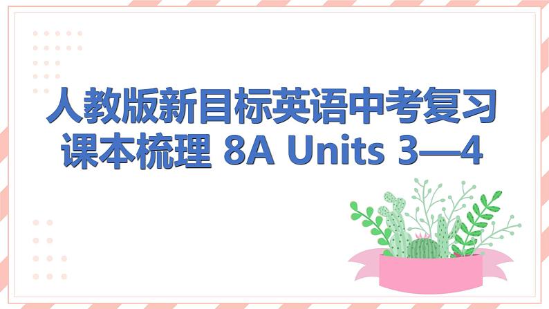 人教版新目标英语中考复习课本梳理 8A Units3—4课件第1页