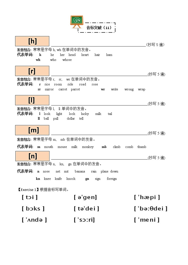 48个国际音标（六）教案第1页