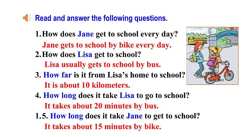 人教新目标七年级英语下册--Unit3 How do you get to school？ SectionA (2e-3c )课件PPT07