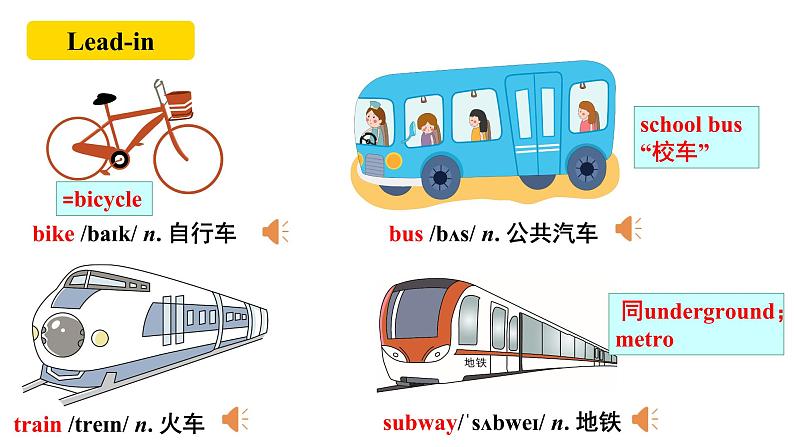 人教新目标七年级英语下册--Unit3 How do you get to school？  SectionA (1a-2d课件PPT03