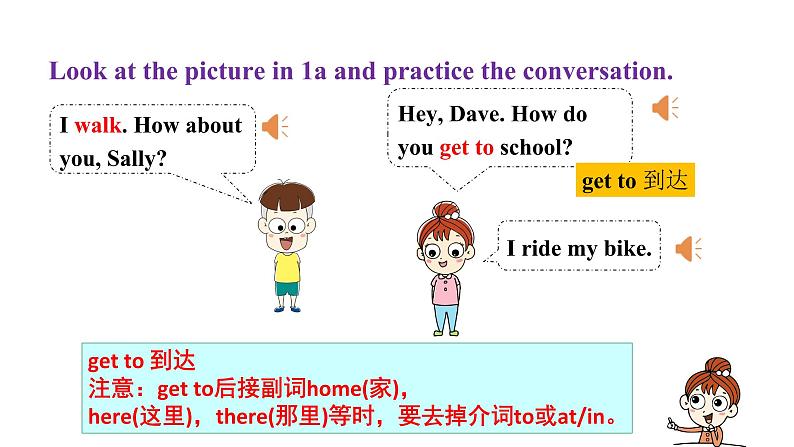 人教新目标七年级英语下册--Unit3 How do you get to school？  SectionA (1a-2d课件PPT06