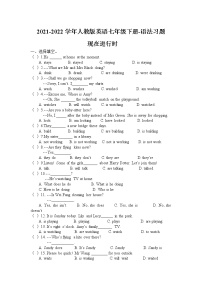 现在进行时-2021-2022学年人教版英语七年级语法下册练习题