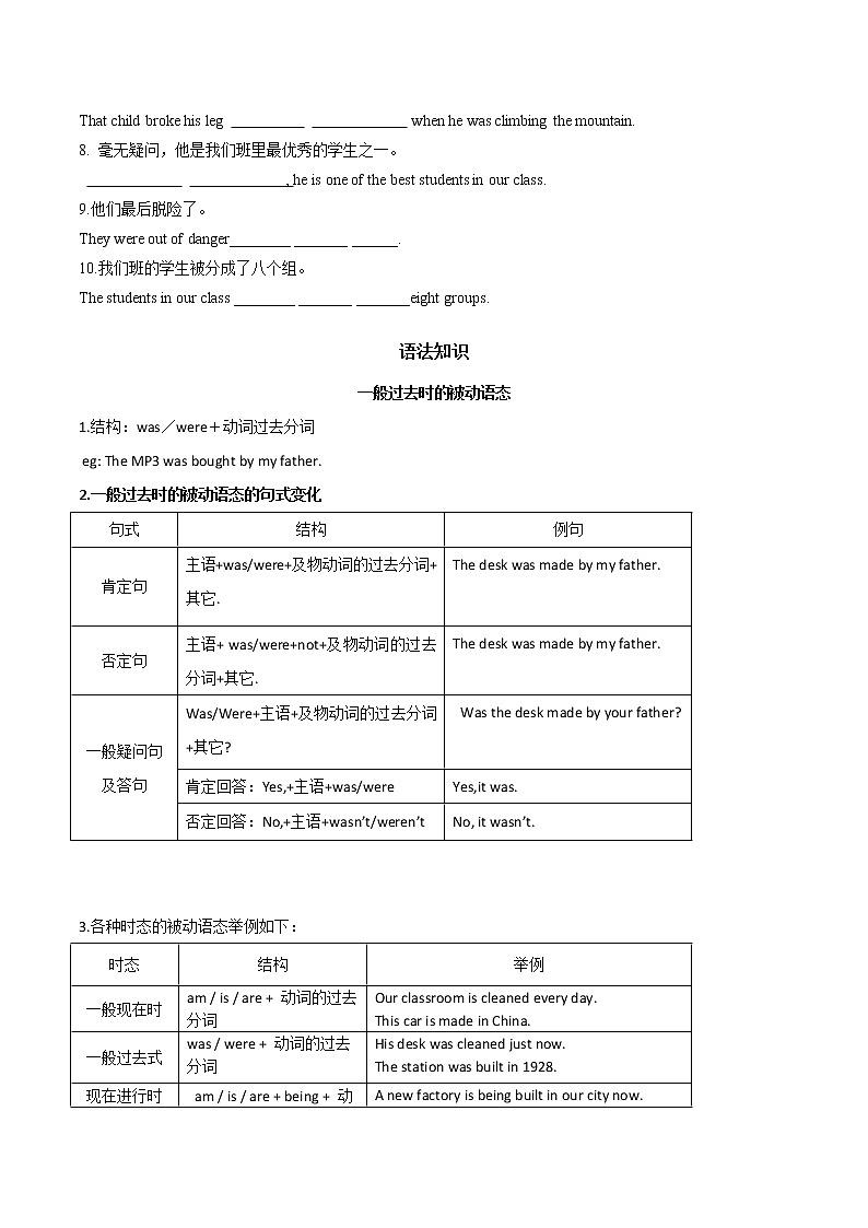 2022学年九年级英语全一册单元知识梳理和检测卷-Unit 6 When was it invented02