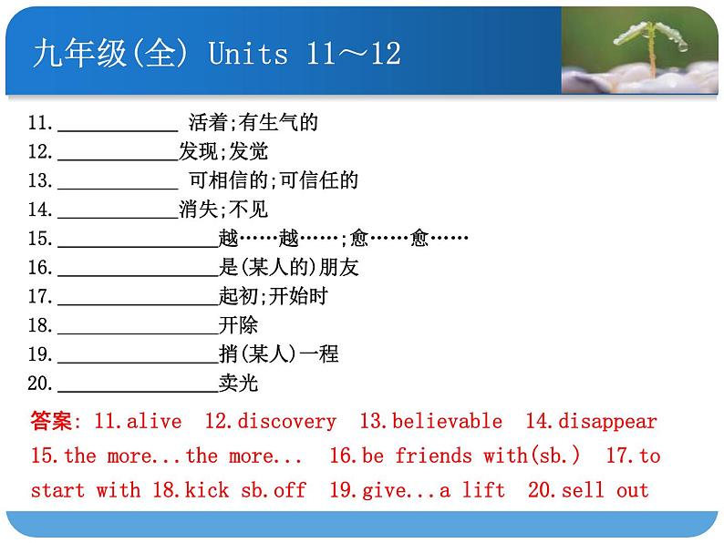 人教九年级英语Units 11～12课件PPT02