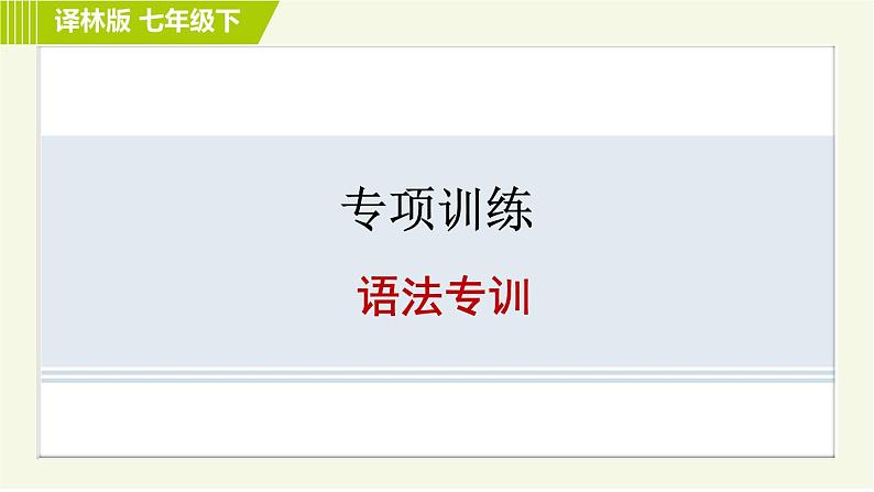 译林版七年级下册英语 专项训练之语法专训 习题课件01