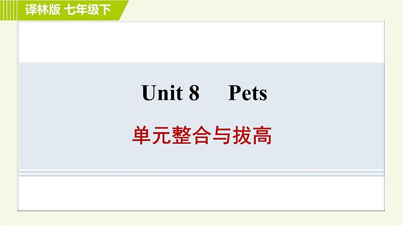 译林版七年级下册英语 Unit8 单元整合与拔高 习题课件第1页